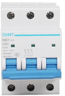 GFGWXMQB Disjoncteur Miniature Basse Tension NB1-63 3P C20A 10A 25A 32A 63A 40A 2A, Protection Moteur modulaire sur Rail DIN CE(25 V)