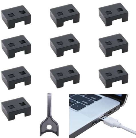 Lot de 10 bloqueurs de port USB A - Verrou de sécurité USB pour protéger les données sensibles - Connecteurs USB 2.0/3.0 amovibles et résistants à l’humidité - Protection contre les accès non autorisé