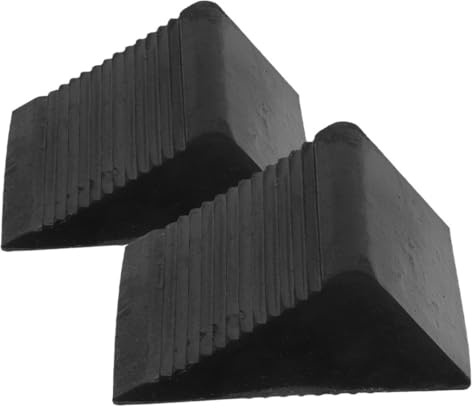 IMIKEYA 2pcs Heavy Duty Rubber Wheel Chocks Non-slip Tire Stoppers for Cars Trucks Rvs Trailers Portable Anti-slip Vehicle Stabilizer Blocks Black
