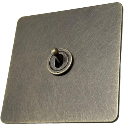 Ocnvlia 220V Toggle Switch Vintage Bronze Sockets and Switches Wall Light Switches Dimmer Switch Wall Outlet Plate,B