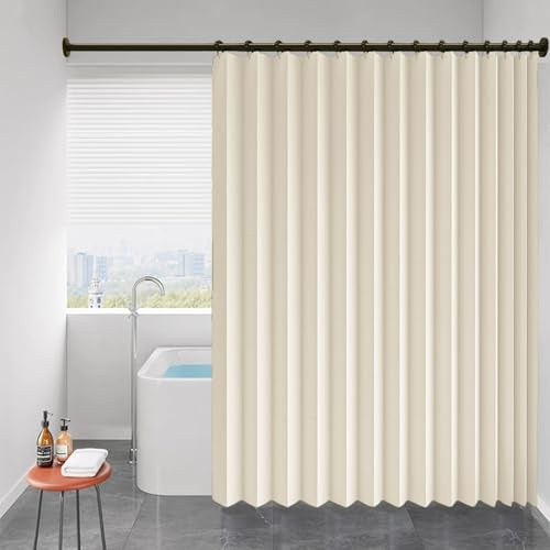 Rideau de Porte Occultant 220 x 250 cm Anti Bruit, Opaque, Bloquer, Separation, Anti Froid Occultant Chaleur Rideau de Porte Pliant pour Salon, Balcon, Chambre Moderne, Beige