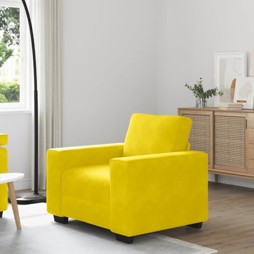 CKioict Sessel Gelb 60 cm Samt Sofasessel Relaxsofa mit gepolsterten Sitz und Samtstoff für Wohnzimmer Schlafzimmer Entspannen