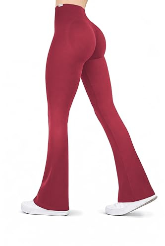 SMILODOX Schlaghose Damen - Sportleggings Aylin Scrunch - Slim Fit, Booty Push Konturen, Blickdicht Push-Up Yogahose, Seamless Fitnessleggings für Workout, Gym, Yoga, Laufen und Alltag