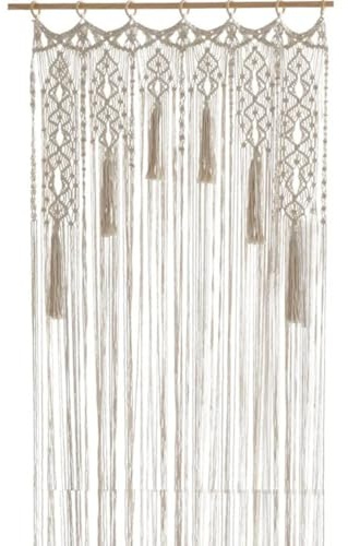 Rideau de Porte Coton Tissé Bohème 85x200cm Tapisserie Fait Main pour Décoration Murale ou Toile de Fond de Mariage Naturel Antistatique & Inodore