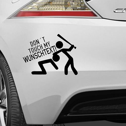 myrockshirt Don't Touch My Wunschtext Aufkleber Auto Van PC Laptop Personalisierbar Dext Name Wunschtext Nicht anfassen Finge Weg Beule Sticker Autoaufkleber