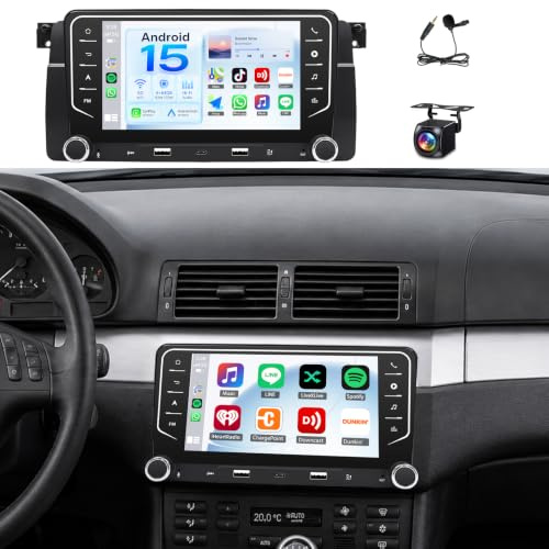 JAWSEU 4G+64G Radio Coche para BMW E46 Rover 75 MG ZT | Pantalla Táctil 7 Pulgadas con Android Auto Inalámbrico CarPlay 2 DIN Radio GPS FM WiFi 5G Bluetooth 5.0 HiFi Android 15