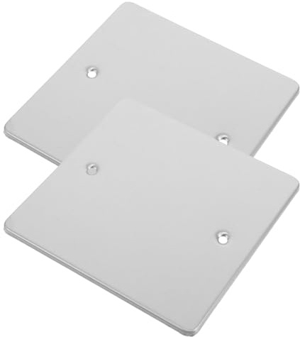 WRITWAA 2 Pezzi Placca di Copertura Vuota per Interruttore in Acciaio Inossidabile, Placca Frontale Quadrata Argento 4,72x4,72 Pollici per Presa Socket 120 Type Receptacle, Cucina