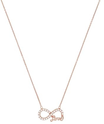 Amor Kette mit Anhänger 925 Sterling Silber Damen Halsschmuck, mit Zirkonia synth., 45 cm, Roséfarben, Infinity, Kommt in Schmuck Geschenk Box, 2016294