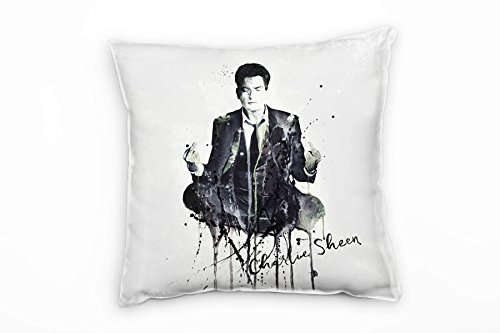 Paul Sinus Art Charlie Sheen Deko Kissen Bezug 40x40cm für Couch Sofa Lounge Zierkissen - Dekoration zum Wohlfühlen