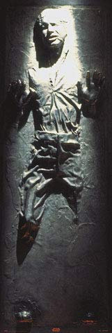 Star Wars - Han Solo - Carbonite - Türposter Größe 53x158 cm + 2 St Posterleisten Holz 61 cm