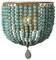 Newrays Vintage Wood Bead Wandleuchte Grau Blau Finishing Retro Antik mit Festverdrahtet für Schlafzimmerarmaturen