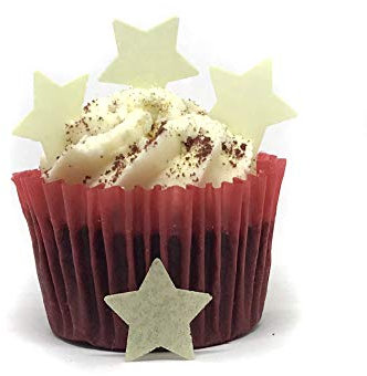 Kuchendekoration mit Sternen, essbar, hellgelb, 100 Stück