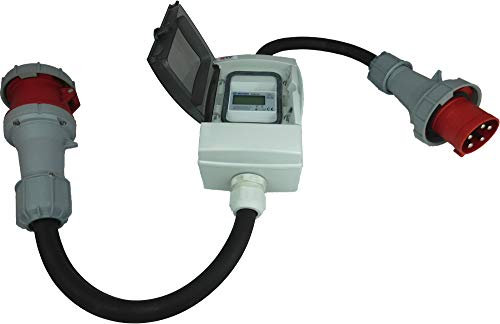 NWP 63A 400V CEE Adapter - mobiler digitaler Stromzähler - geeicht - (ohne Reset) IP65-3-phasig