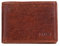 MIKA 42223 - Mini Geldbörse aus Echt Leder, Portemonnaie im Querformat, Geldbeutel mit RFID Schutz, 4 Kartenfächer, 2 Einschubfächer, 2 Scheinfächer und Münzfach, Brieftasche braun ca. 10 x 7,5 x 2 cm