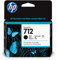 HP 712 Schwarz 80 ml Original Druckerpatrone (3ED71A) mit hoher Kapazität, HP Tinte für DesignJet T650, T630, T250, T230 & Großformatdrucker der Studio-Serie sowie den HP 713 DesignJet Druckkopf