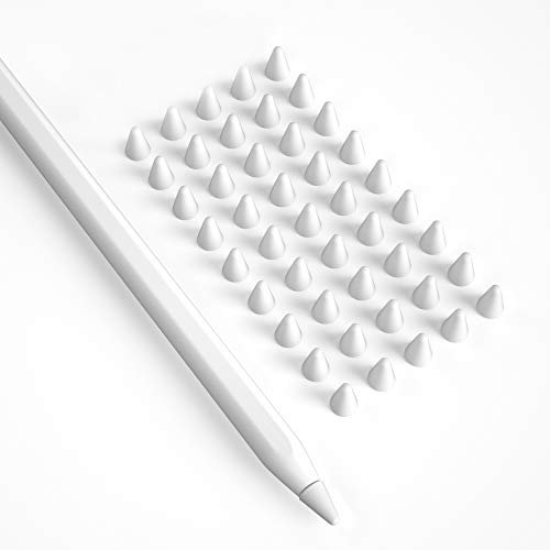 PZOZ 45 Packung rutschfeste Kappe für Apple Pencil 1.und 2. Generation, iPad Pen Silikon Schreibfeder, Spitze Zubehör iPencil Nib Protective Cover 45 Packung (Weiß)