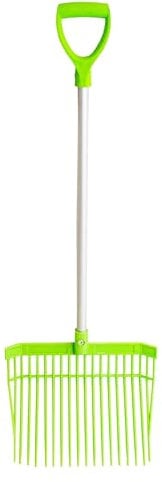 Red Gorilla Small Bedding Fork with Short D Handle Pistachio Lightweight For Stable Bedding Mucking Out Metal Pitchfork for Hay and Garden Compost 110cm Long