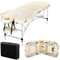 Yaheetech Table de Massage Pliante Professionnelle 90 x 213 cm 3 Section avec Pied en Aluminium Lit de Massage Large Portable à Hauteur Réglable Ergonomique pour Le Massage Spa Tatouage Crème