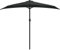 vidaXL Sombrilla Balcón Semicircular Palo Cubierta Jardín Patio Terraza Exterior Mitad Parasol Rayos UV Robusto Aluminio Negro 270x144x222cm