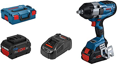 Bosch Professional 18V System BITURBO Cordless Impact Driver GDS 18V-1000 (incl. 2x ProCORE 18V 8.0Ah, Charger GAL 1880 CV, 1/2 Inlay, L-BOXX)