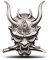 ZXRSJBL 3D Auto Aufkleber Premium Warrior Metall Auto Seite Kotflügel hinten Kofferraum Schädel Emblem Abzeichen für jedes Fahrzeug LKW Auto Motorrad RV