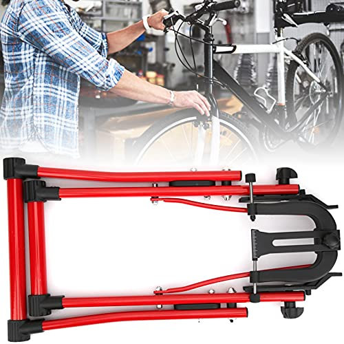 Fahrrad-Rad-Zentrierständer, Aluminiumlegierung, Einfacher, Bequemer Ständer für Heimfahrradreparatur, Wartungsunterstützung, Zubehör, Rot