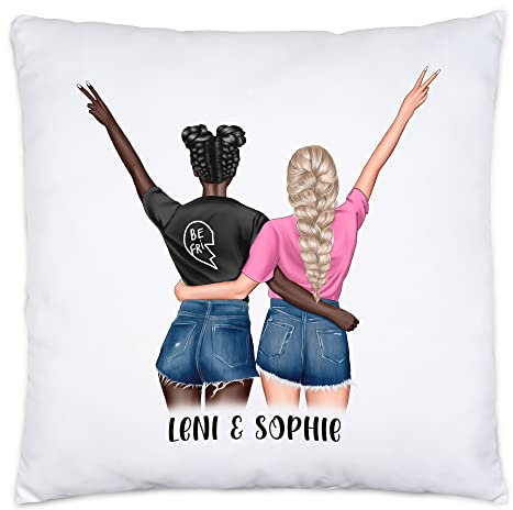 Kiddle-Design Beste Freundin Kissen inkl. Füllung Personalisiert Geschenk für Freundinnen BFF Schwester Mutter zum selbst gestalten Lieblingsmensch Best Friend