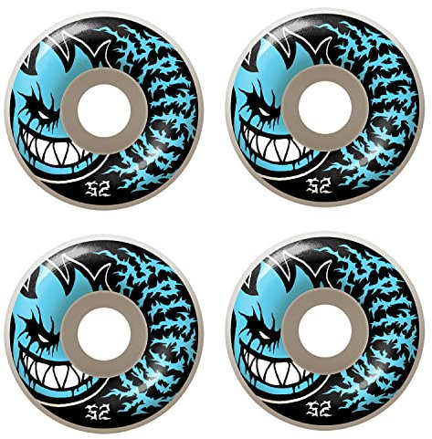 Spitfire Skateboard-Räder, 52 mm, 99A, Bighead Deathmaske, Weiß/Blau