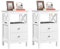 Yaheetech Lot de 2 Tables de Chevet Blanches, Table de Nuit, 2 Tiroirs et 1 Étagère Ouverte, Latte Désign X Solide, Table d'Appoint en Bois 40 x 30 x 60 cm Salon Chambre