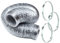 10m Flexible Aluminium Ducting and 3 Jubilee Clips, Long Tumble Dryer Hose AC Extension 102mm Dia. (4 inch Dia.) Bathroom Fan Kitchen Extractor Wide Application