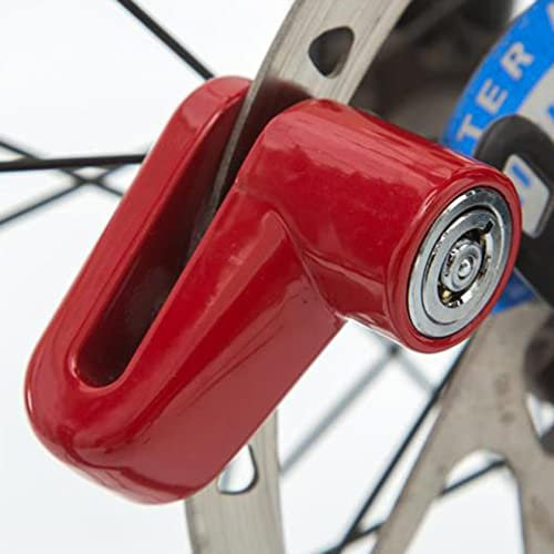 Bremsscheibenschloss Scooter Stahldraht Schloss,Scheibenbremsenschloss Diebstahlsicherung Stahldraht Schloss für Motorrad Fahrrad Räder Schließfach (Rot)