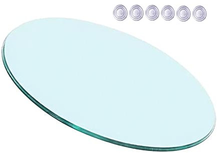 WORDFUN Dessus De Table Ronde Verre Trempé, Épaisseur 7mm Plateau De Table en Verre Rond, Ø 38cm 40cm 45cm 48cm 50cm Robuste Remplacement Dessus De Table, Mobilier en Verre Décoratif
