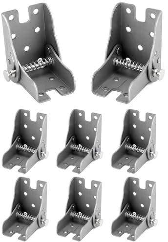 QWORK® 8 Stück klappscharnier mit Arretierung, Selbstsichernde Tischbeine Scharnier, 4 Links+4 Rechts