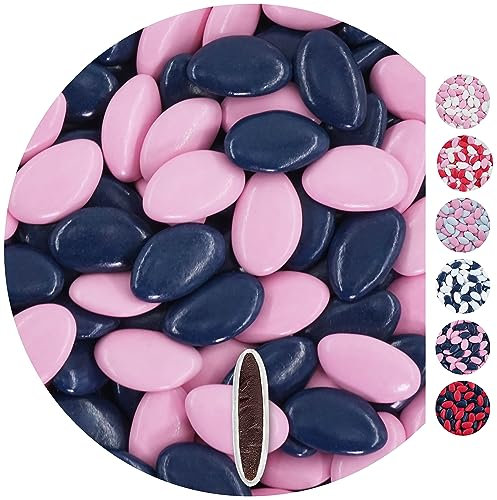 EinsSein 1kg Confetti cioccolato Mix rosa-azzuro matrimonio battesimo nascita comunione confettata cresima nascita confettis alla laurea decorazioni bimba bomboniere senza mandorla cuoricini confettis