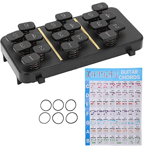 UPQRSG Akkord Lernsystem, Gitarren Akkordwechsler Werkzeugset mit18 Tasten, 110 Akkorde Verfügbar, Hilfsmittel Lernsystem, Lehrmittel für Musikinstrumente für Anfänger, Passend für 38 Zoll ~ 41 Zoll