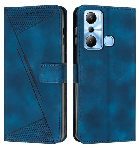 FERLAN Funda Compatible con Infinix Hot 20i,Funda Movil Carcasa PU Cuero con Ranura para Tarjeta,Cierre magnético e Soporte Función,Azul