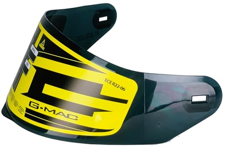 G-Mac Pilot Evo 2.0 Motorcycle Helmet Pinlock Ready Anti-Scratch Replacement Visor (Dark)