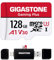 GIGASTONE 128GB Micro SD Card with USB Type C Card Reader, Gaming Plus, MicroSDXC Memory Card for Nintendo-Switch 1, 4K Video Recording, UHS-I A1 U3 V30 C10, up to 100MB/s, with Adapter