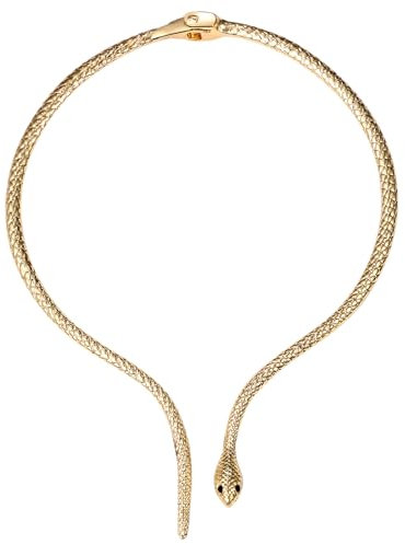 JewelryWe Schlange Choker Damen Halskette: Gold Vintage Schlangen Kette Tier Lätzchen Halsband Punk Aussage Kragen Halskette Ägyptische Schmuck für Frau Mädchen