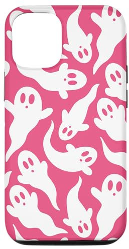 iPhone 13 Pro Hot Pink Ghost Pattern Cute Ghosts Viral Halloween Trend Case