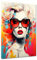 Pop Art Splash Retro Frau Leinwandbild Wandbild Deko Kunst XL Größe 60x80x2cm