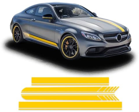 Edition 1 Seitenstreifen-Rock-Aufkleber, Auto-Motorhaube, Dach, Heck, Karosserie-Aufkleber, für M=ercedes B=ENZ C-Klasse Coupe C205 A205 C63 S AMG C43 4Matic