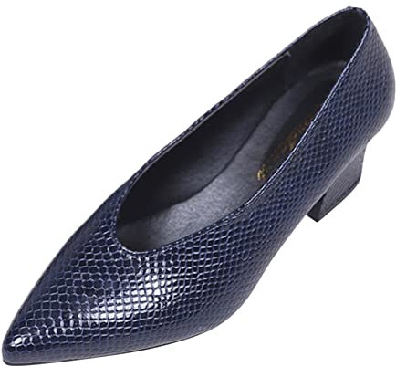 Zapatos Baile Salon Mujer Tacon Bajo Boda Fiesta Sandalias Zapato Salón Fucsia Los Dos Los Pies Trabajar Single High Oisure Mujeres Sólido Puntiagudo Zapatos Heels Zapatos Mujeres Bombas (Blue 40)