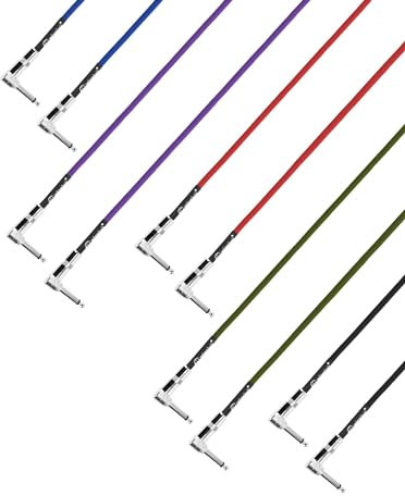 Adam Hall cables Pedalboard Patchkabel mit Winkelklinke TS, 5er Set, 0,6 m