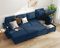 DURASPACE Sofa Bed Pull Out Couch Sleeper with Double Storage Chaise, U Shaped Convertible Sectional Sleeper Sofa for Living Room with USB Charging Ports, Cup Holder (Blue)
