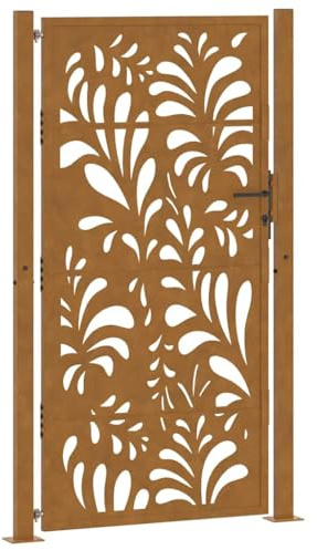 vidaXL Gartentor 100x175 cm Verwitterungsstahl Wellendesign