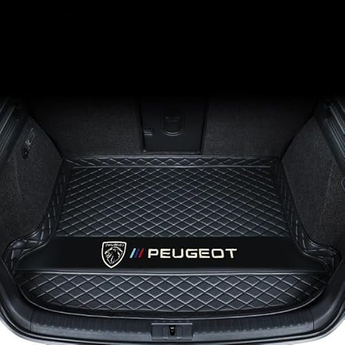 MXQCLSA Coche Cuero Alfombrillas Maletero, para Peugeot 207 208 307 308 407 408 508 508L 2008 3008 5008 Tronco Bandeja Protectora Funda Maletero Alfombra Antideslizante Accesorios,A