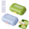 2 Boîte à Savon de Voyage, 11,5x7,5x4,8cm Boite savons Étanche avec Couvercle Scellé, 2 Filet Moussant, Portable Anti-Fuite Porte Savon pour Maison, Salle de Bain, Randonnée, Camping