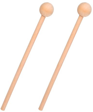 2 Stück Holzschlägel Mallet Drumsticks Schlägel Mallets Marimba Schlägel Glockenspiel Klangstäbe für Xylophon Holzblock Glocken Anfänger Erwachsene