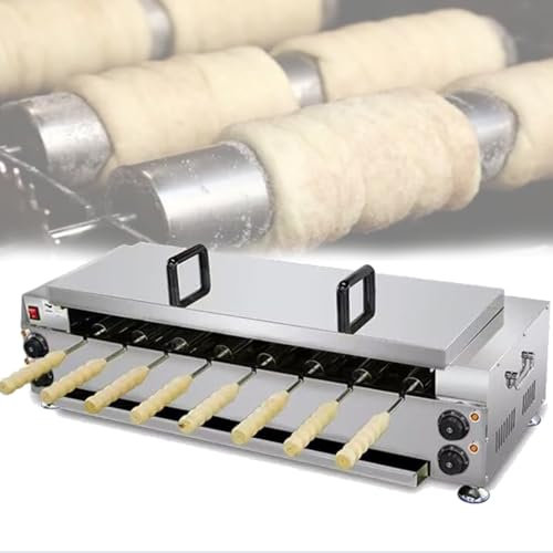 Dxysyldrun Commercial Horizontal Stainless Steel Donut Machine, Bread Roll Machine, Electric Stainless Steel Ice Cream Cone Baking Equipment